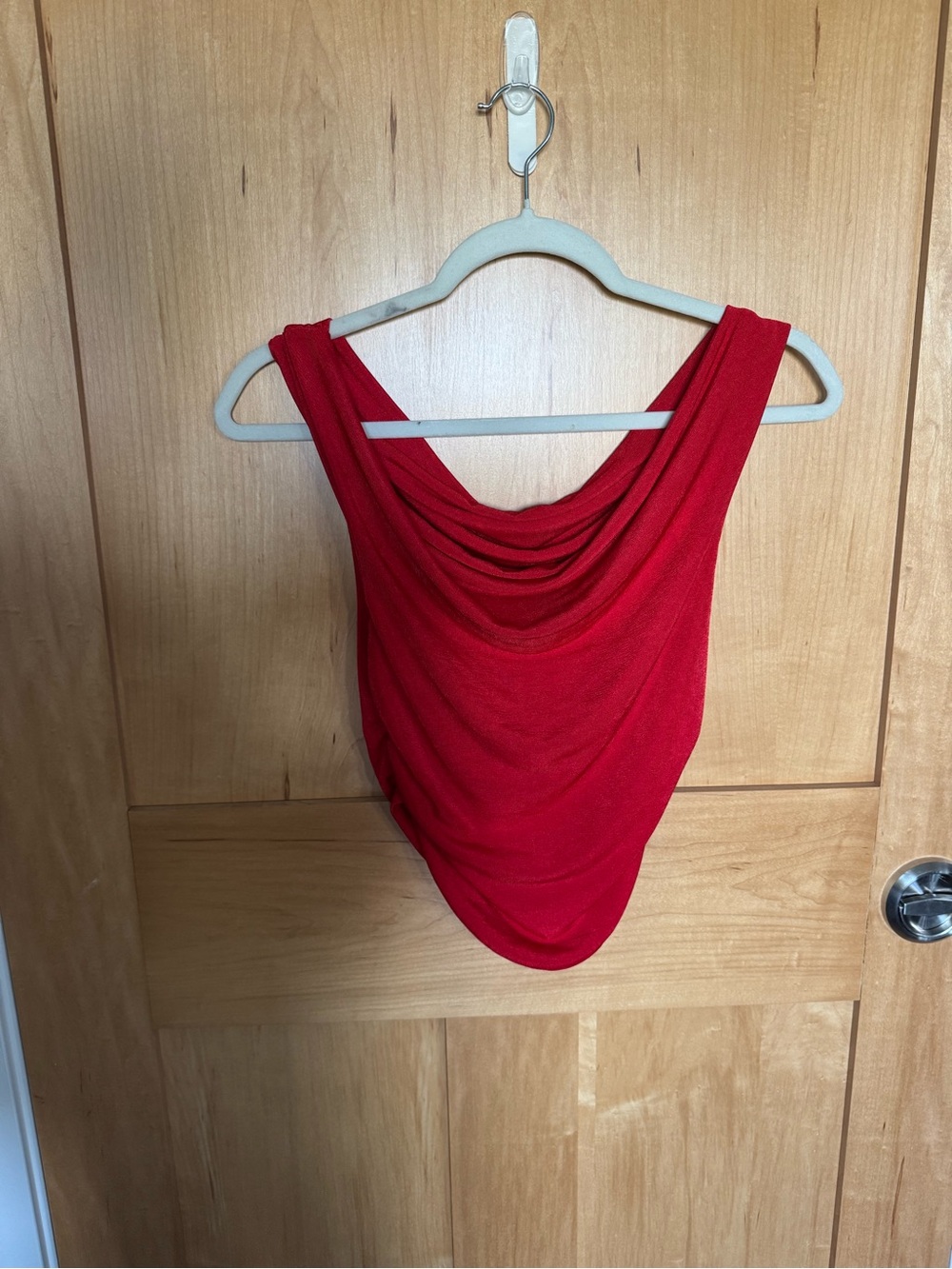 Women’s Red Cowl Neck Draped Camisole